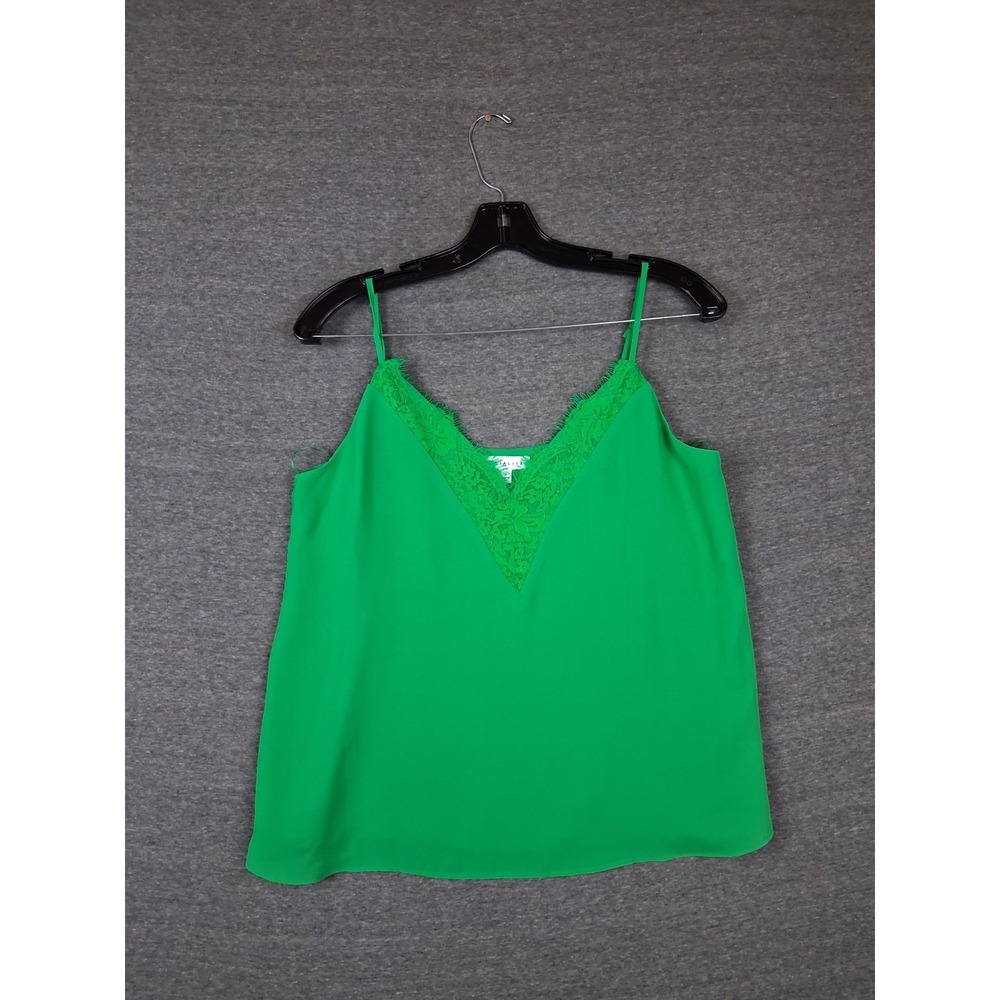Socialite Womens Top M Green Cami Spaghetti Lace Y2K Boudoir Chic Slip Festival
